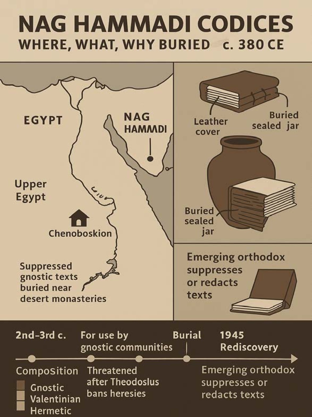 Nag Hammadi codices reconstruction and burial site